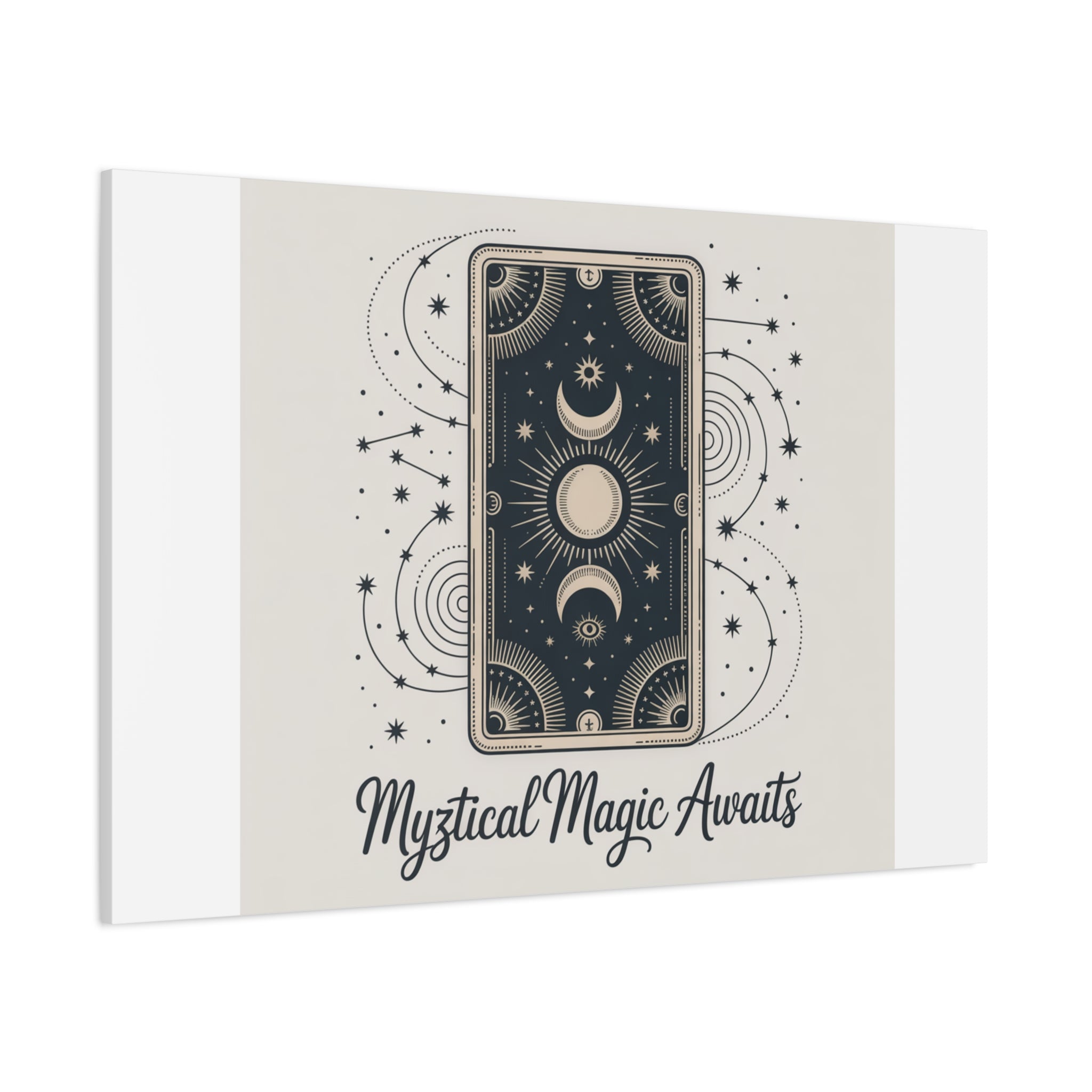 Mystical Magic Awaits Canvas Wall Art — Tarot Moon Sun Spiritual Decor