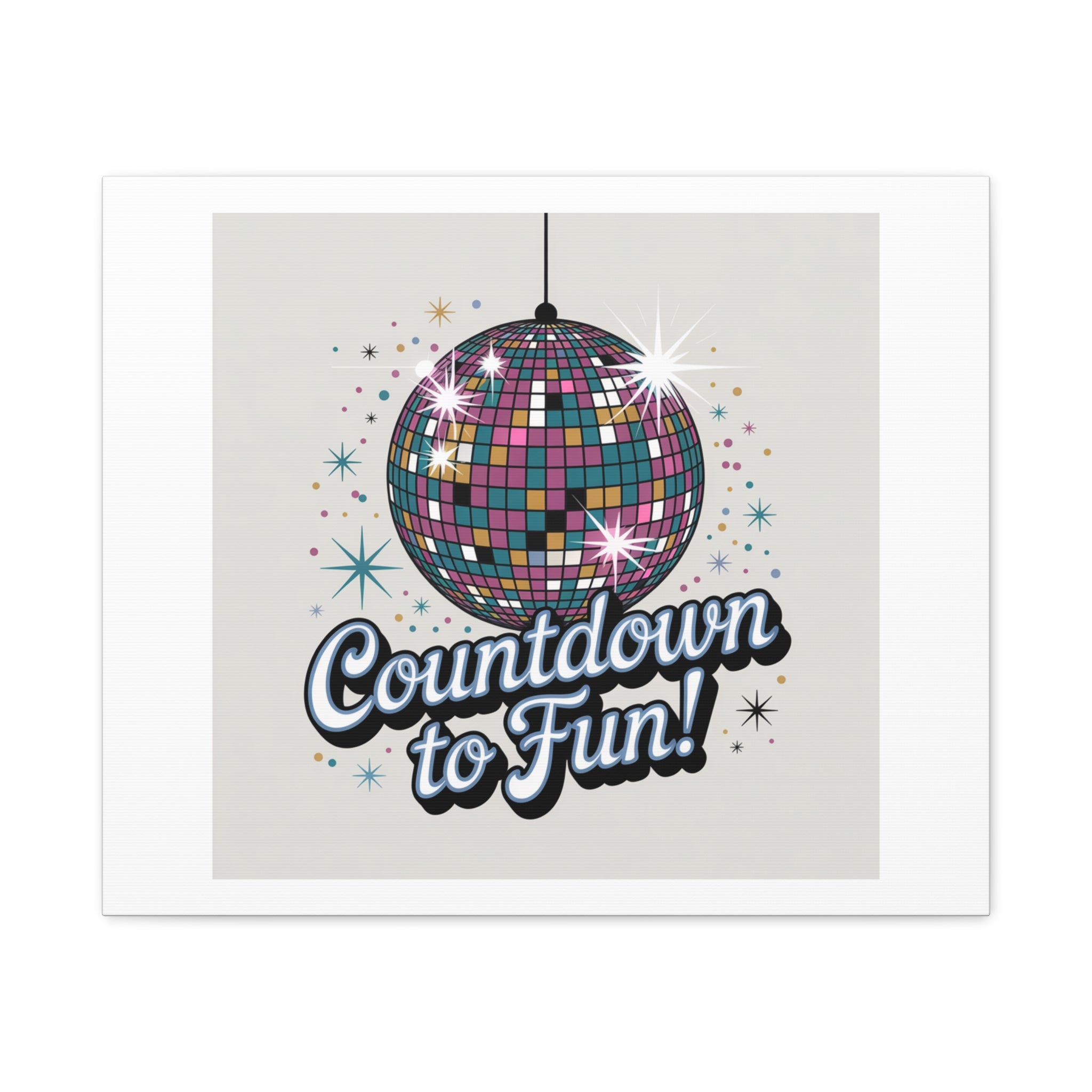 Countdown to Fun! Disco Ball Matte Canvas Wall Art