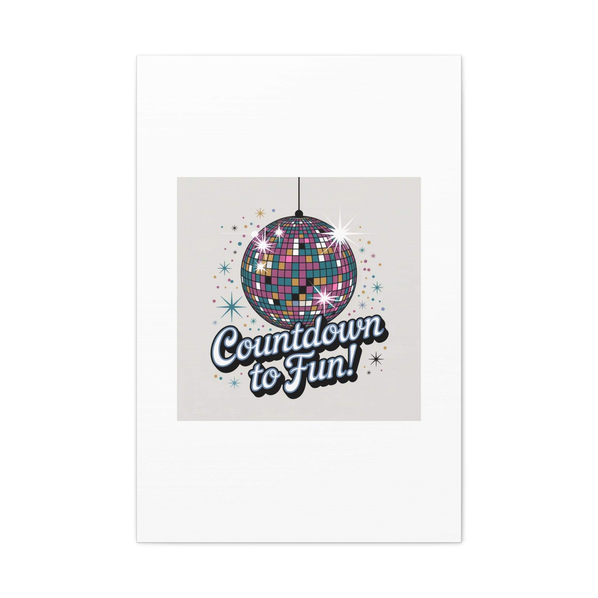 Countdown to Fun! Disco Ball Matte Canvas Wall Art