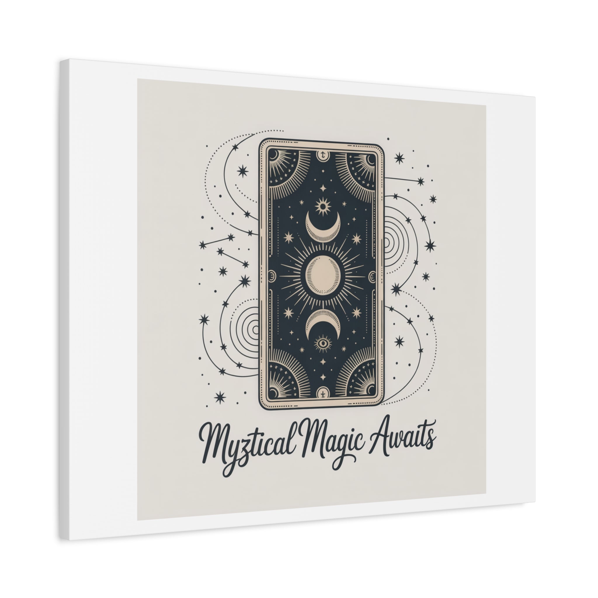 Mystical Magic Awaits Canvas Wall Art — Tarot Moon Sun Spiritual Decor