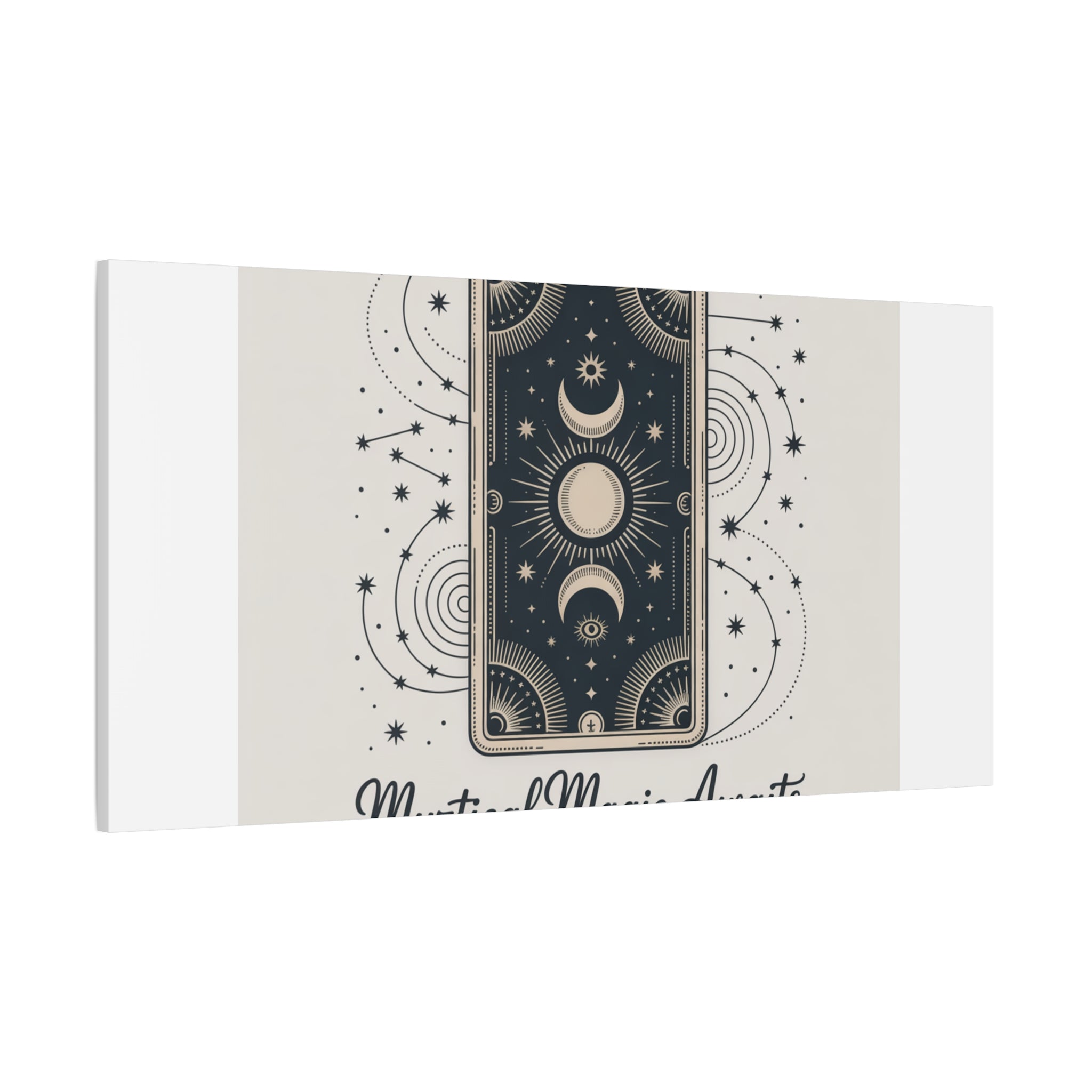 Mystical Magic Awaits Canvas Wall Art — Tarot Moon Sun Spiritual Decor