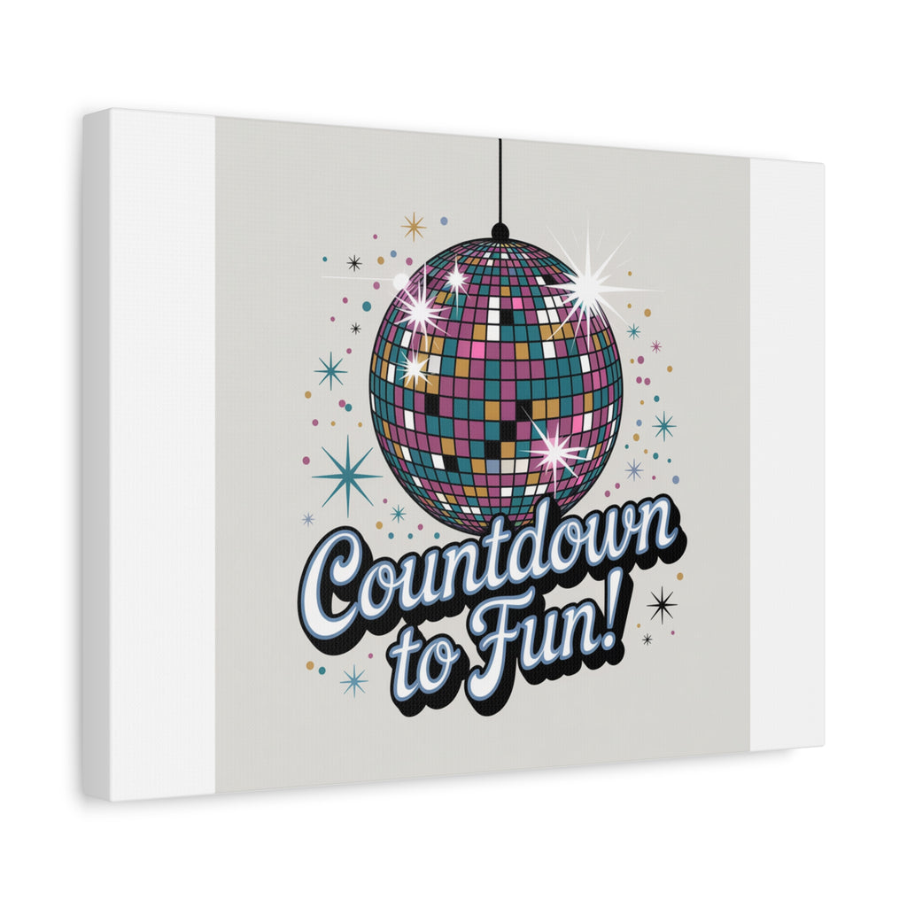 Countdown to Fun! Disco Ball Matte Canvas Wall Art