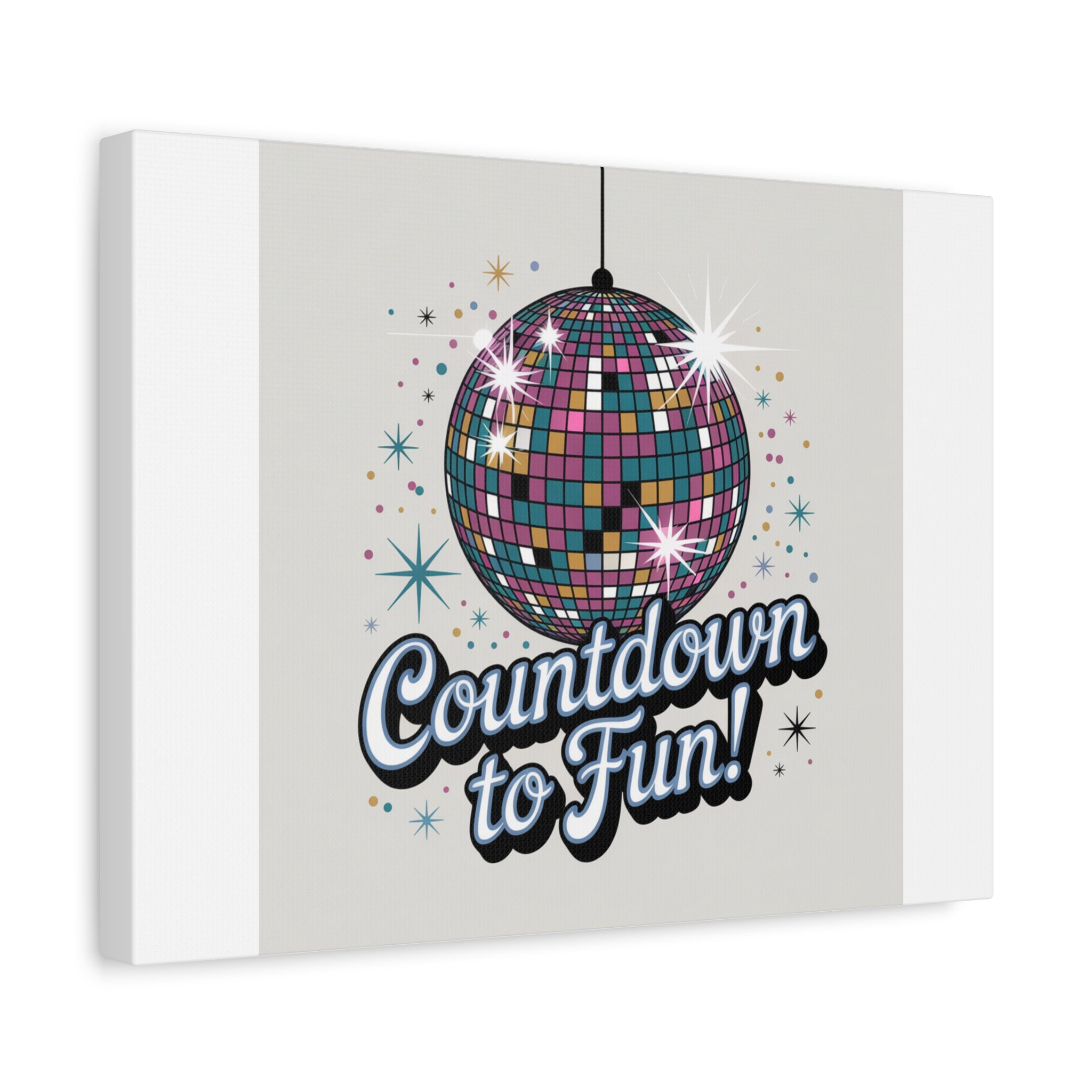 Countdown to Fun! Disco Ball Matte Canvas Wall Art