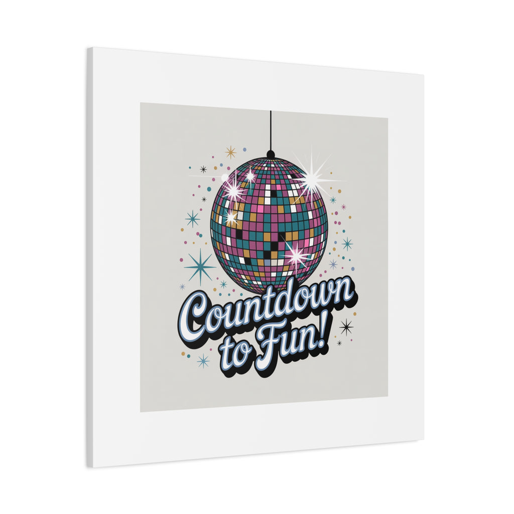 Countdown to Fun! Disco Ball Matte Canvas Wall Art