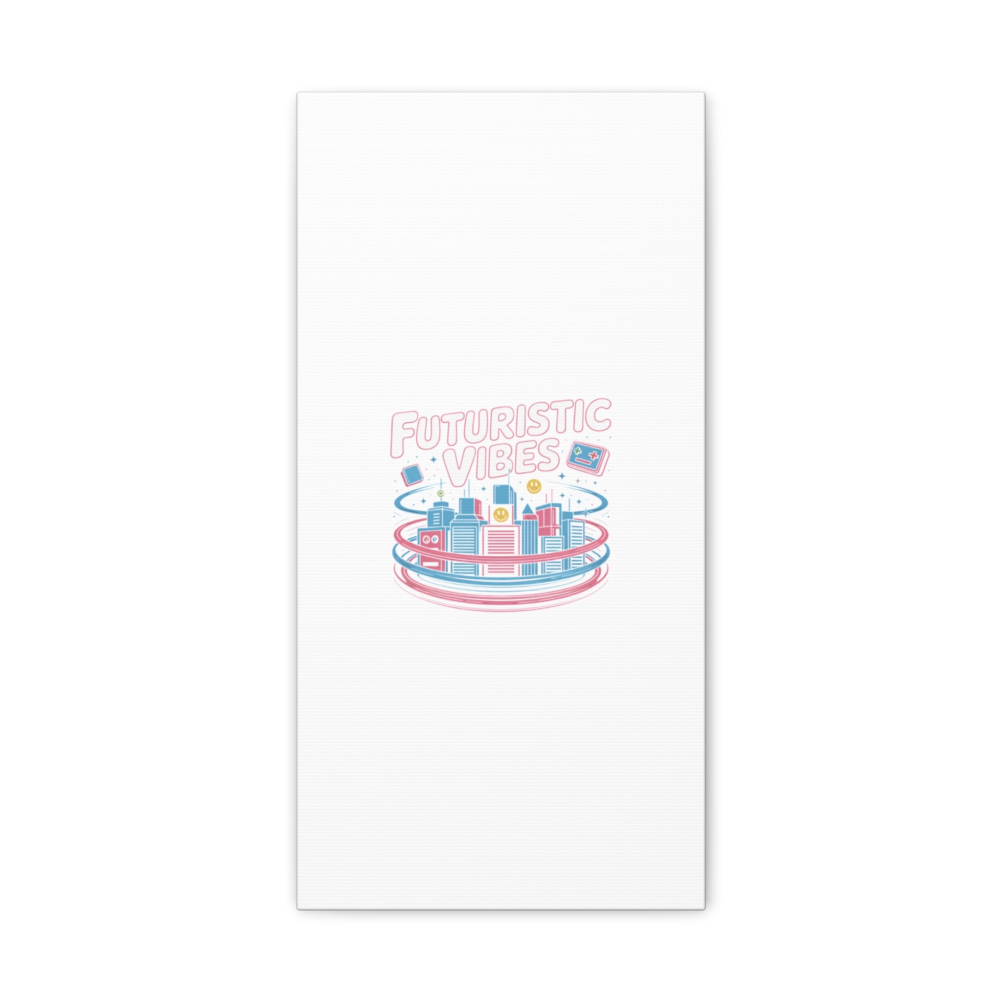 Futuristic Vibes Canvas, Y2K cyber holo aesthetic, retro tech print