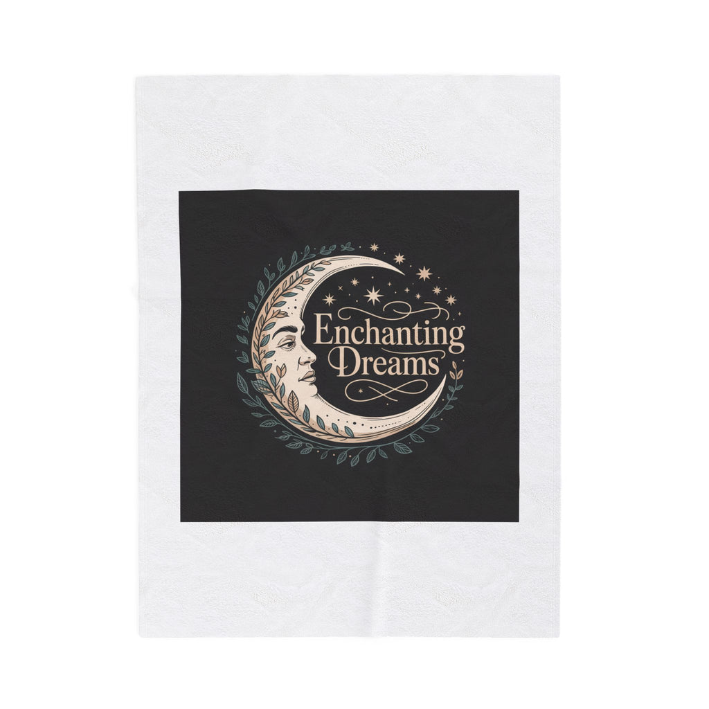 Enchanting Dreams Velveteen Plush Blanket — Moon & Stars Cozy Throw for Bedtime, Gift for Dreamers