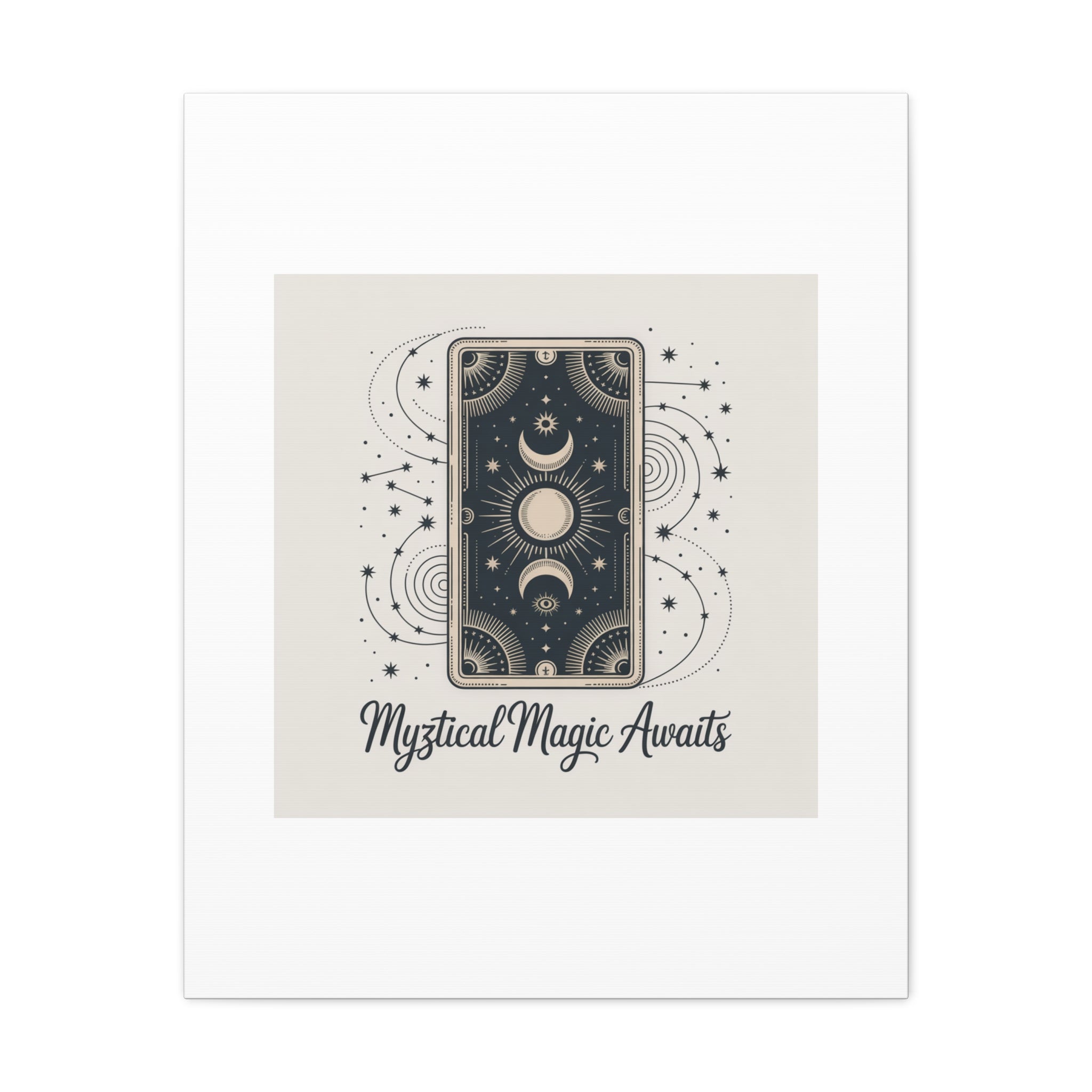 Mystical Magic Awaits Canvas Wall Art — Tarot Moon Sun Spiritual Decor