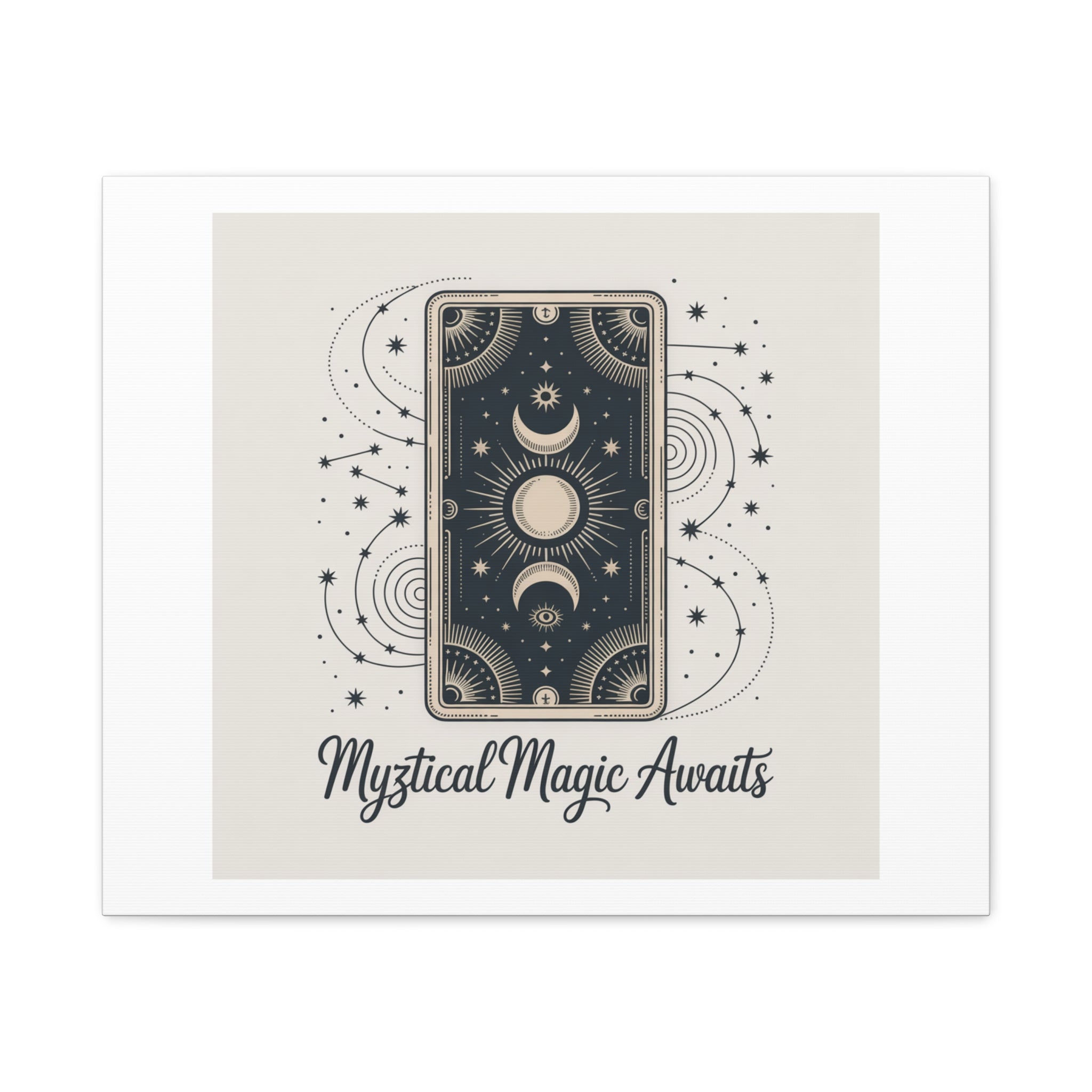Mystical Magic Awaits Canvas Wall Art — Tarot Moon Sun Spiritual Decor