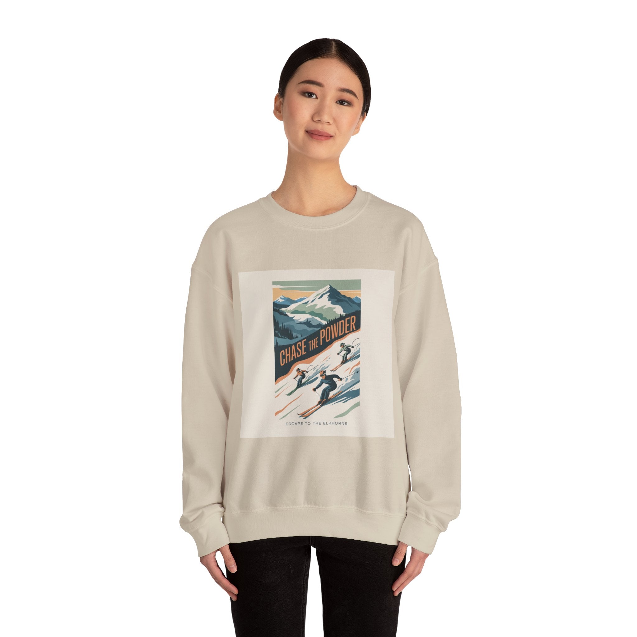 Chase the Powder Ski Crewneck Sweatshirt