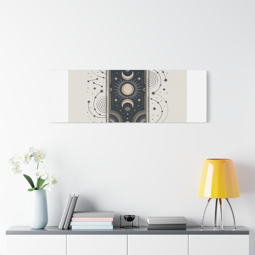 Mystical Magic Awaits Canvas Wall Art — Tarot Moon Sun Spiritual Decor