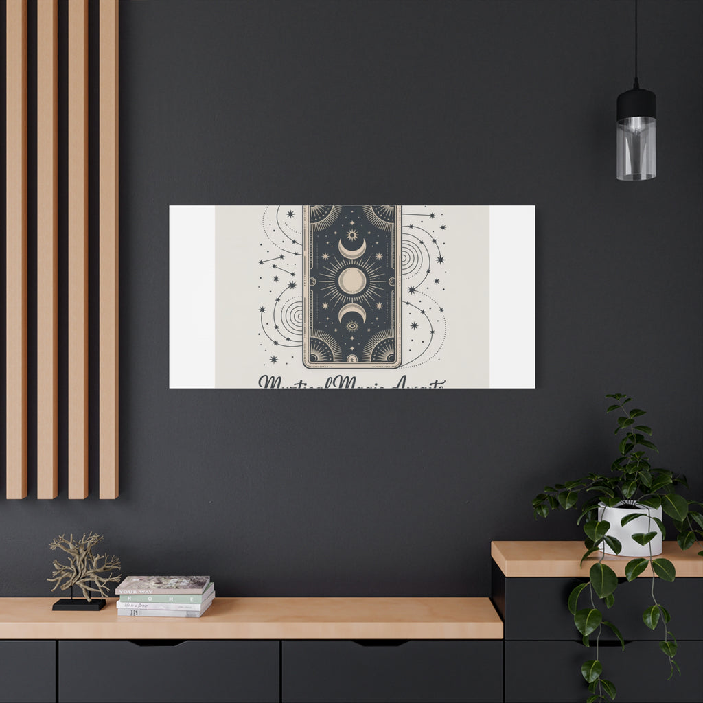Mystical Magic Awaits Canvas Wall Art — Tarot Moon Sun Spiritual Decor