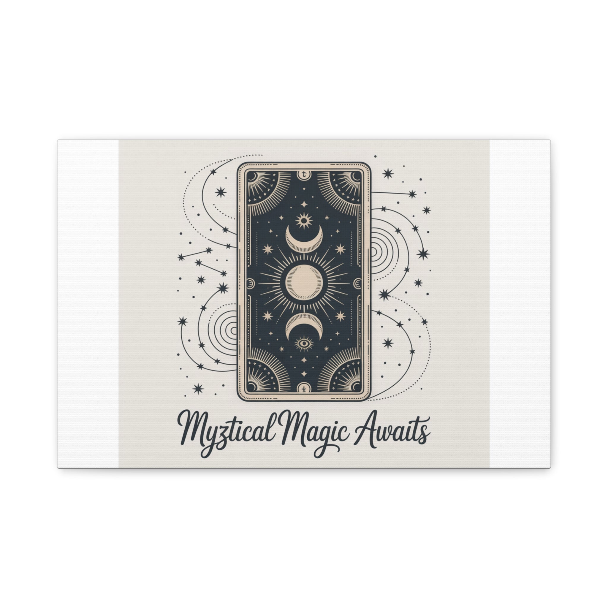 Mystical Magic Awaits Canvas Wall Art — Tarot Moon Sun Spiritual Decor