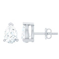 4X6MM Pear Lab Grown Diamond Stud Earrings in 14K Gold Plated Silver