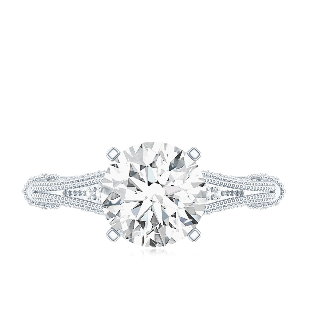 2 Carat Lab Grown Diamond Art Deco Solitaire Engagement Ring