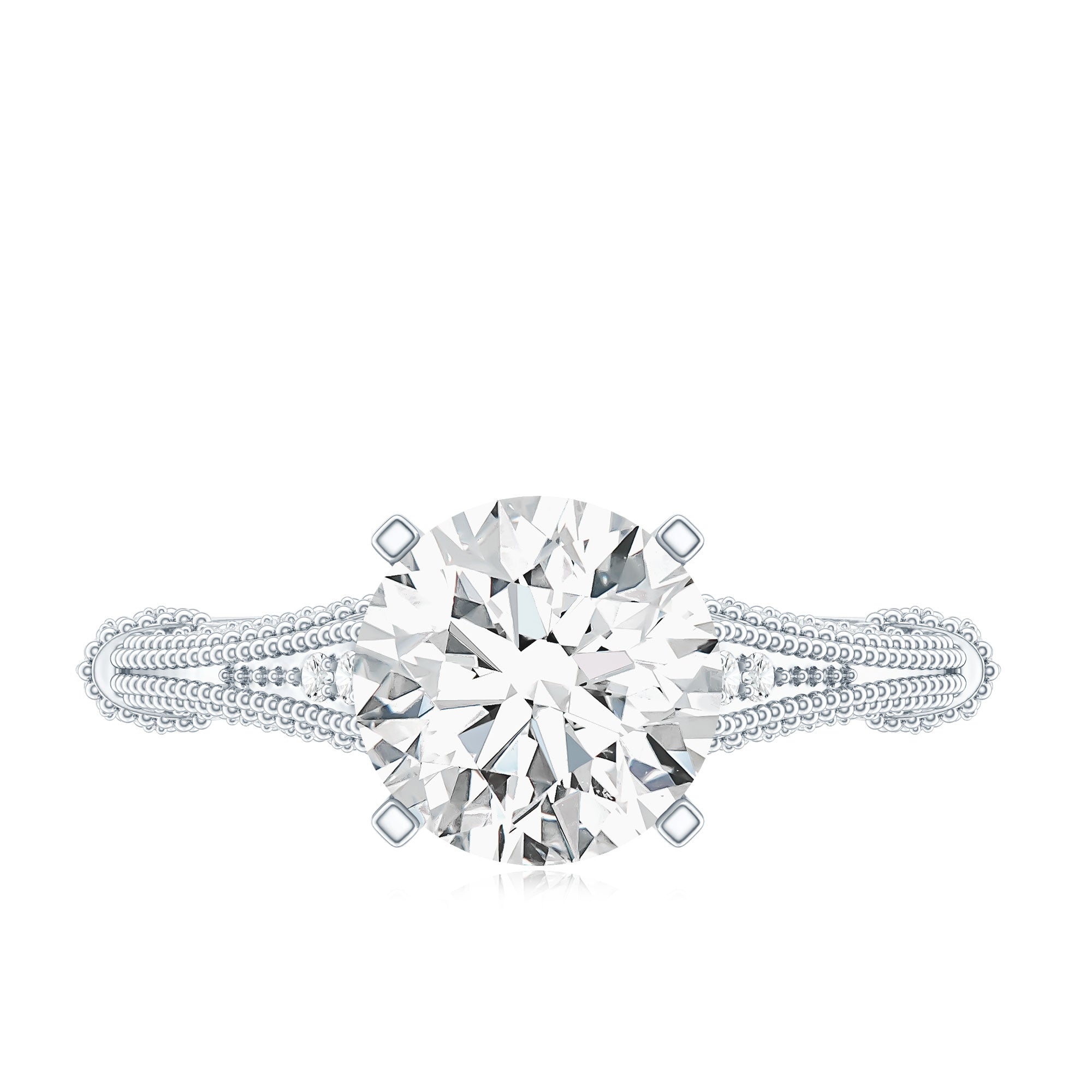 2 Carat Lab Grown Diamond Art Deco Solitaire Engagement Ring