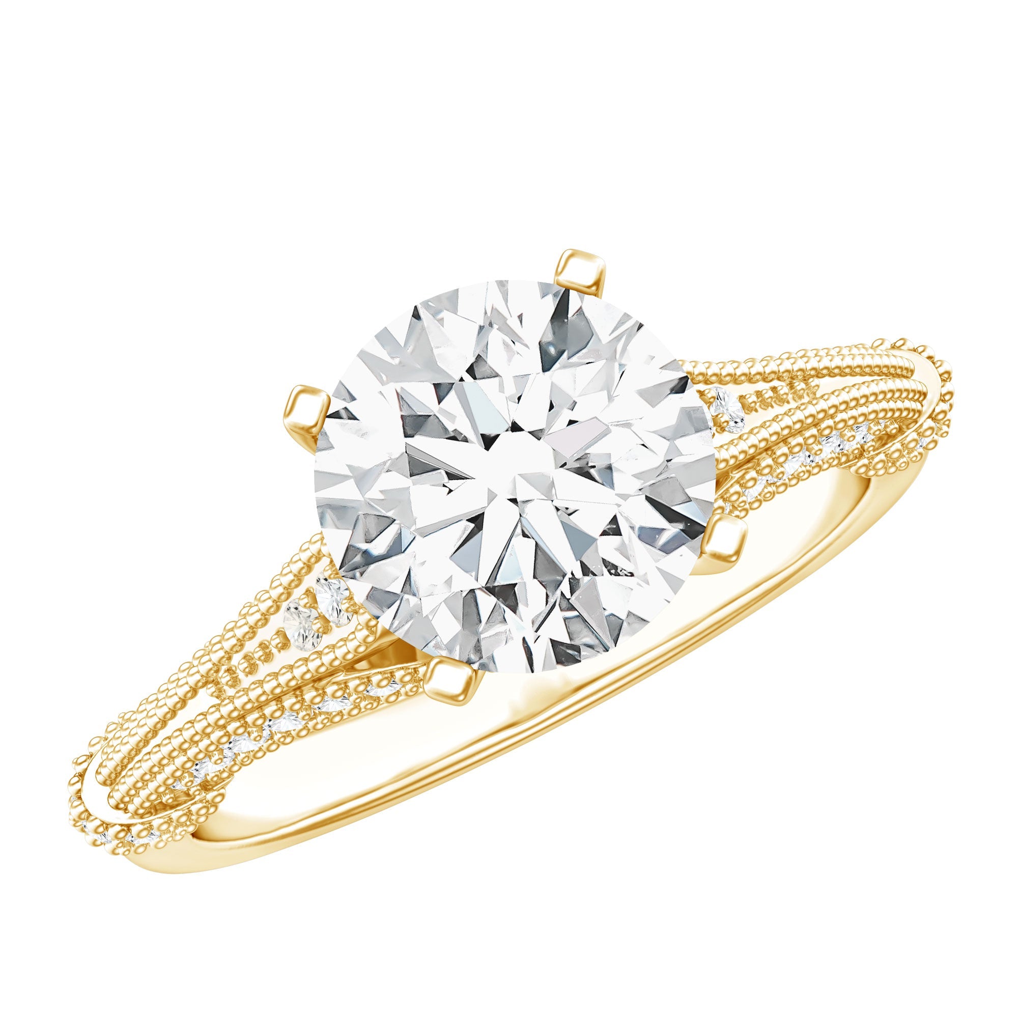 2 Carat Lab Grown Diamond Art Deco Solitaire Engagement Ring