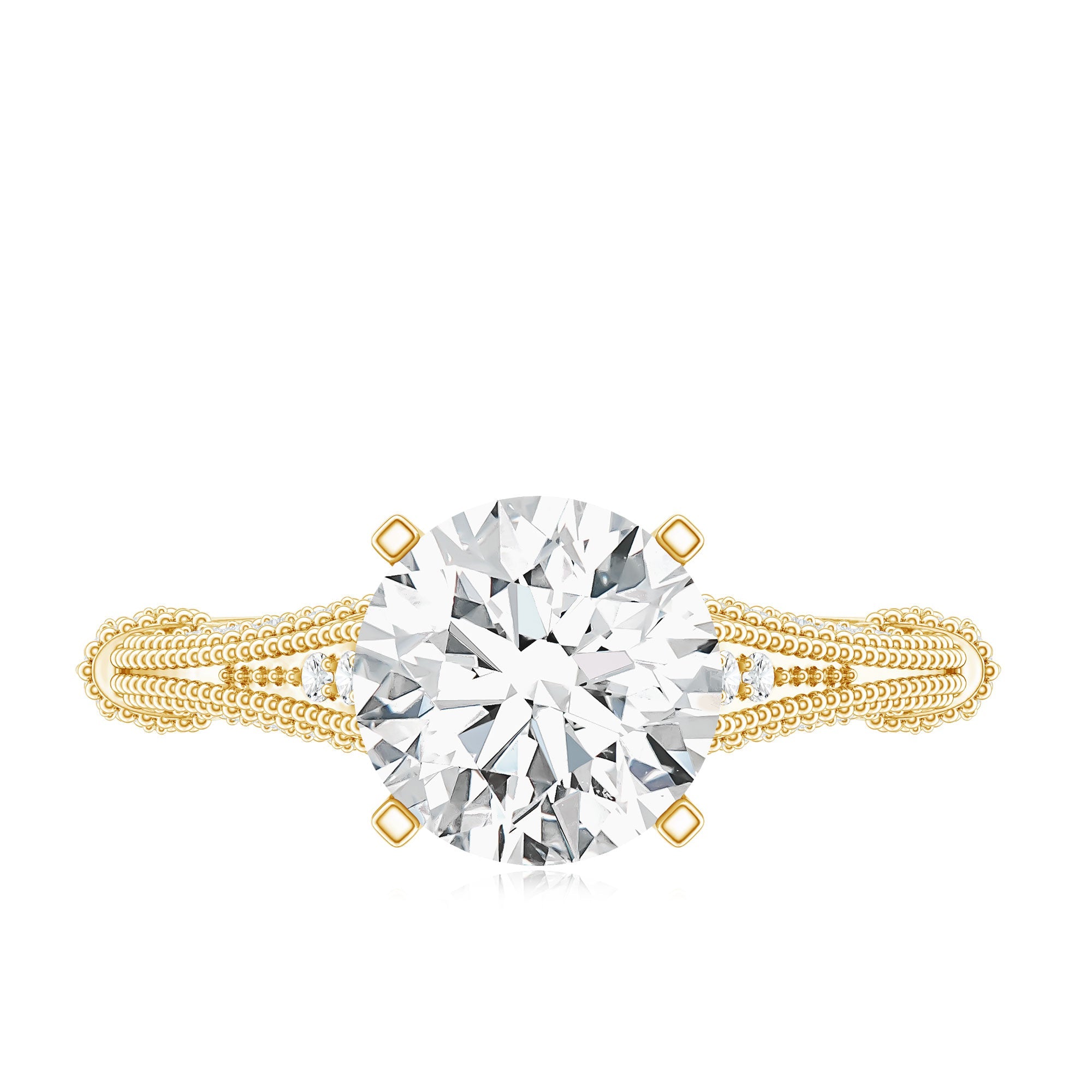 2 Carat Lab Grown Diamond Art Deco Solitaire Engagement Ring